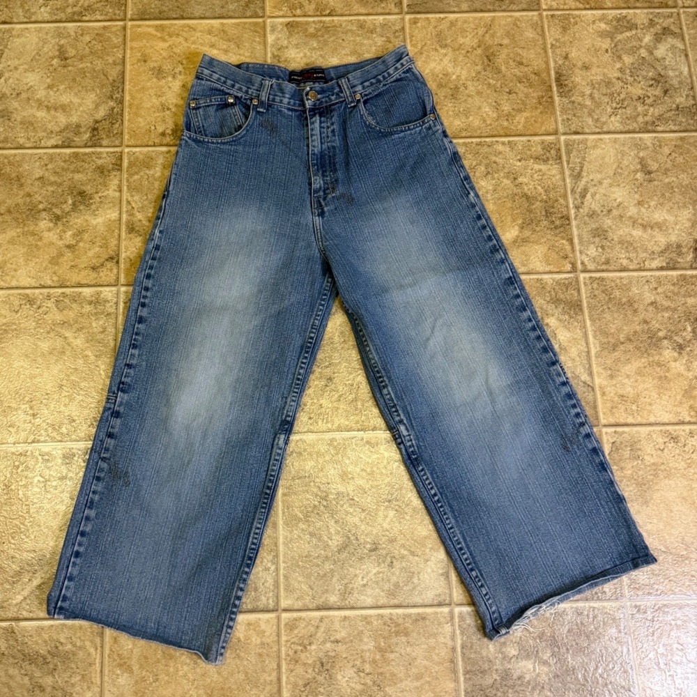 Vintage Phat Farm Wide Leg Baggy Jeans Blue Denim Y2K Streetwear Size 18